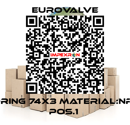 O-RING 74X3 MATERIAL:NRB POS.1  Eurovalve
